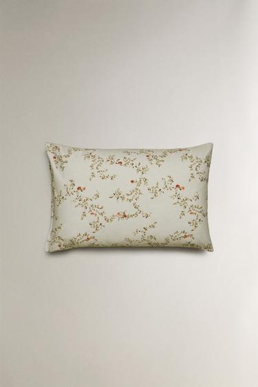 LEAF PRINT PILLOWCASE - Sea green by Zara - Image 3