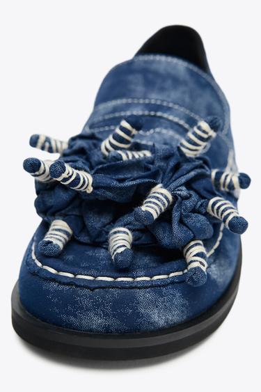MOCASSINS EN DENIM X FANGLU LIN - Bleu marine de Zara - Image 6