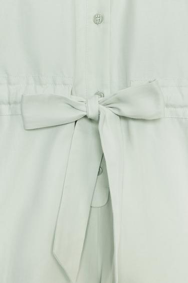 ZW COLLECTION BELTED SHIRT JUMPSUIT - Light mint green by Zara - Image 8