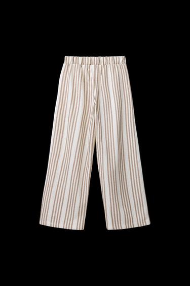 GESTREIFTE HOSE MIT BIESENTASCHEN - Beige von Zara