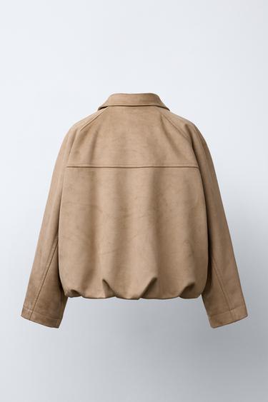 BLOUSON BALLON EFFET DAIM - Sable de Zara - Image 3