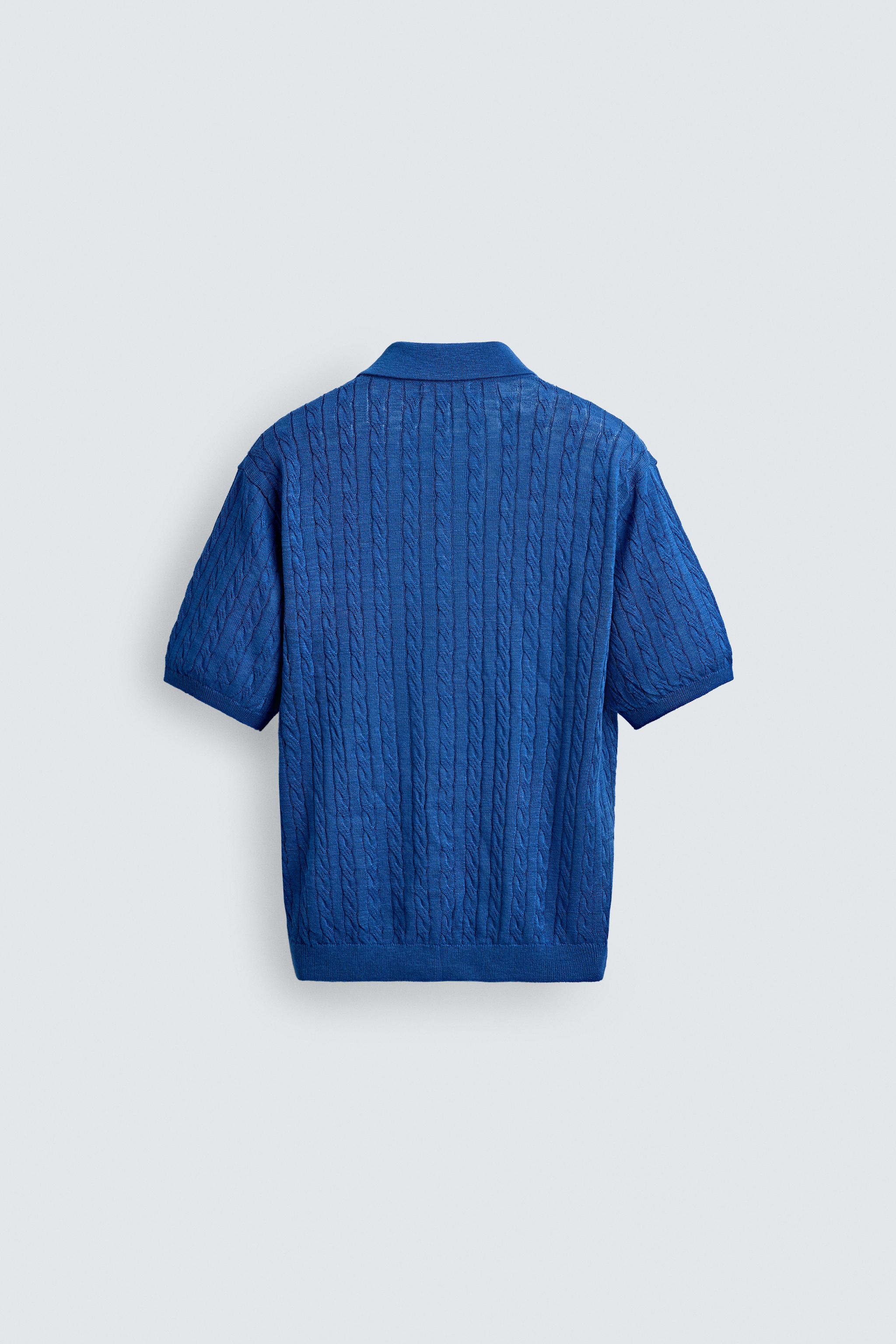 POLO EN MAILLE STRUCTURÉE À TRESSES