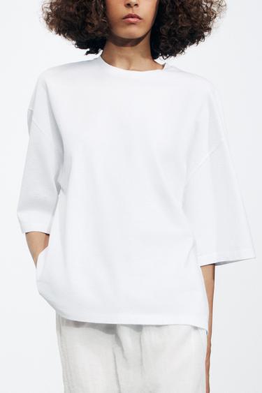 TRIČKO LOOSE FIT - Bílá od Zara