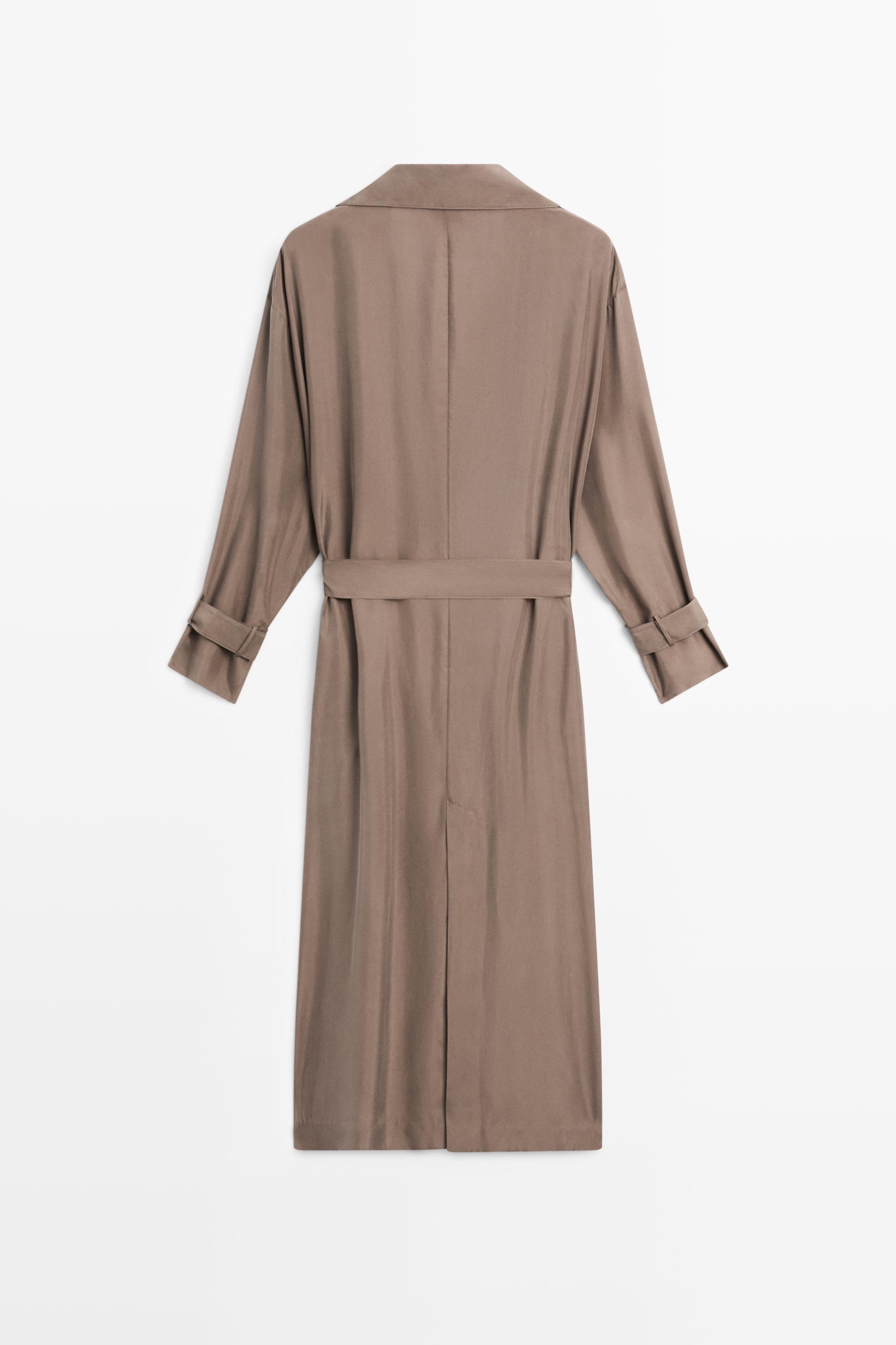 Draped neckline trench dress - STUDIO