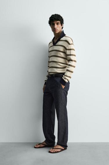 PANTALON REGULAR FIT LÉGER - Bleu / Indigo de Zara - Image 3