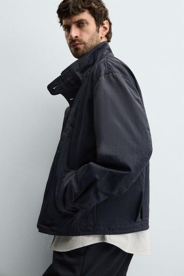 TECHNICAL JACKET WITH CONTRAST LINING - Navy blue by Zara - Image 5