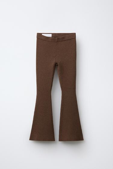 FLARE-HOSE MIT RIPPENMUSTER - Braun von Zara - Bild 0