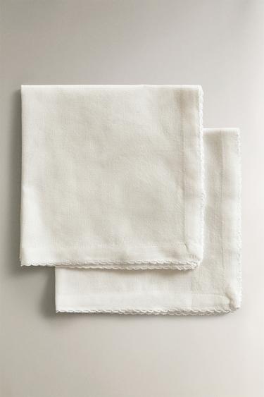SCALLOPED NAPKINS (PACK OF 2) - White by Zara