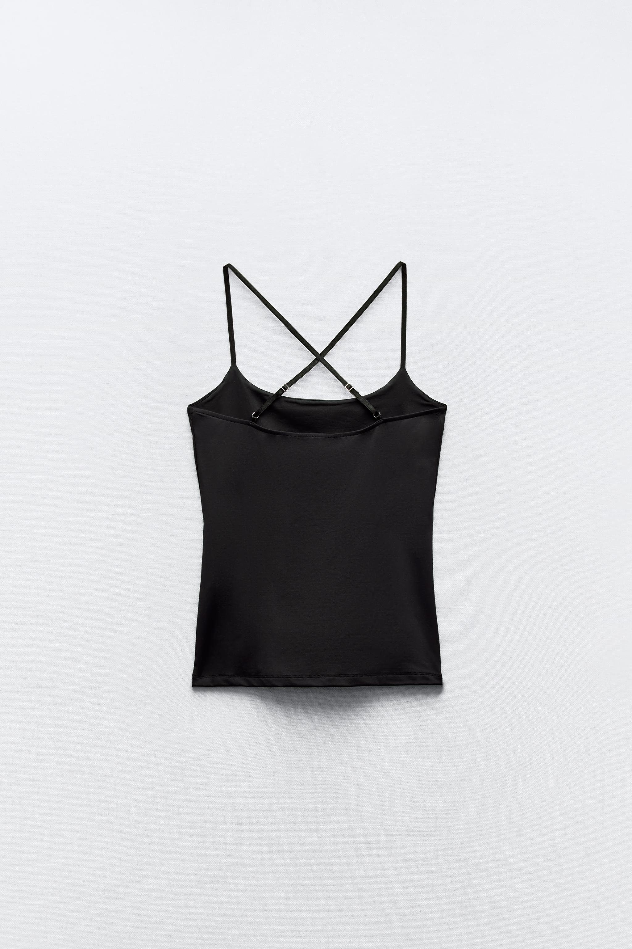 POLYAMIDE CROSSED STRAP TOP