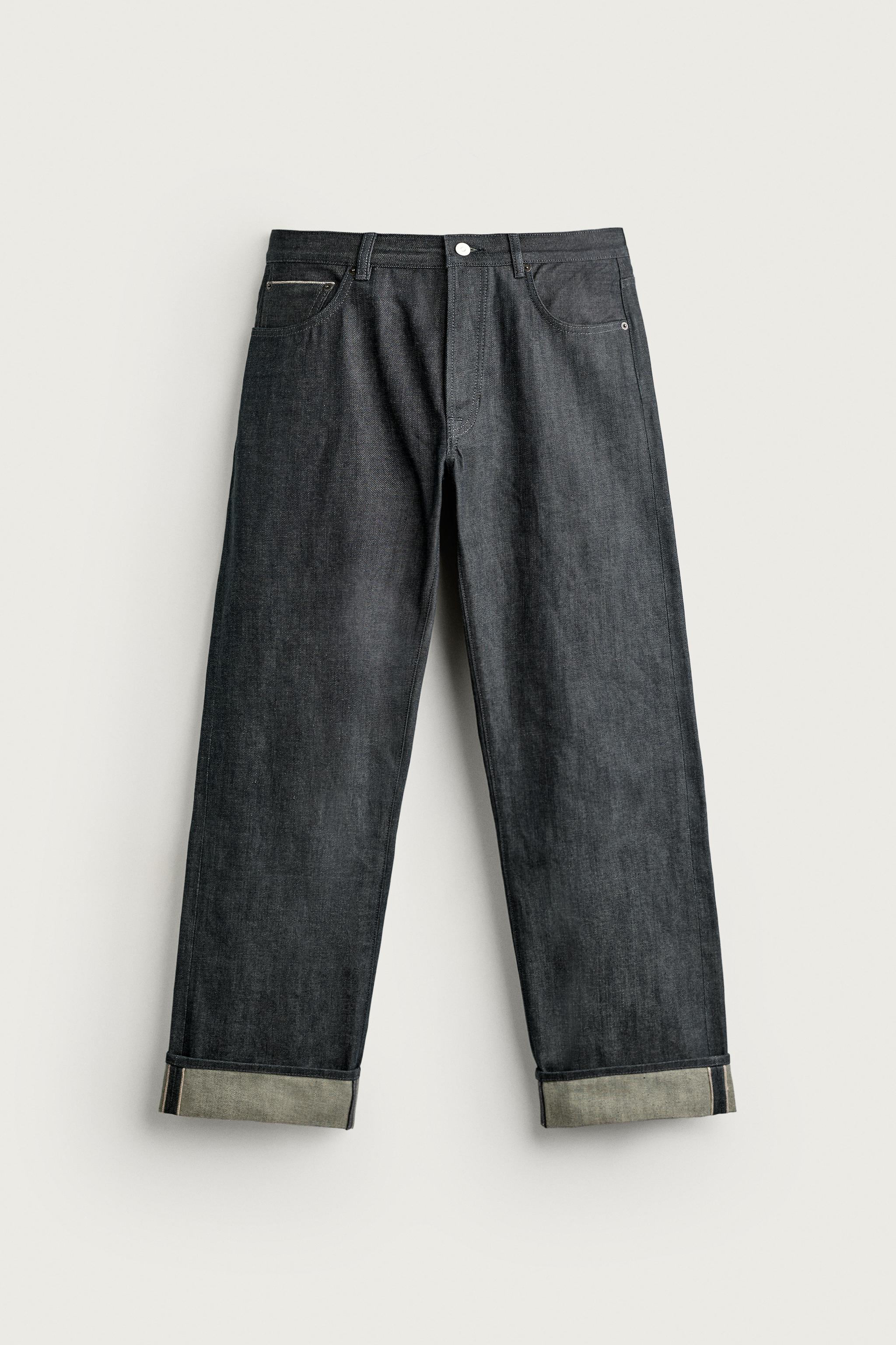 Zara STRAIGHT FIT KIVRIK PAÇALI SELVEDGE JEAN görsel 8