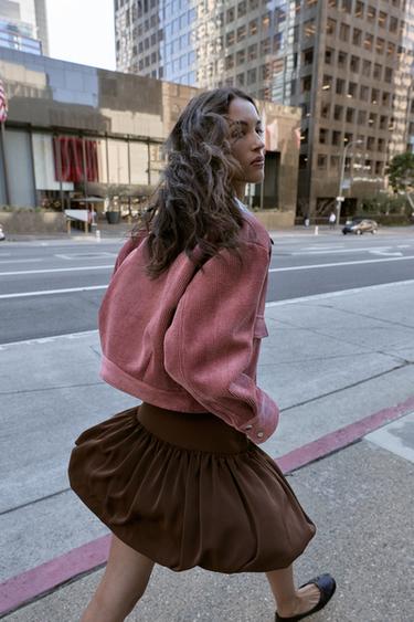 BALLOON MINI SKIRT - Brown by Zara