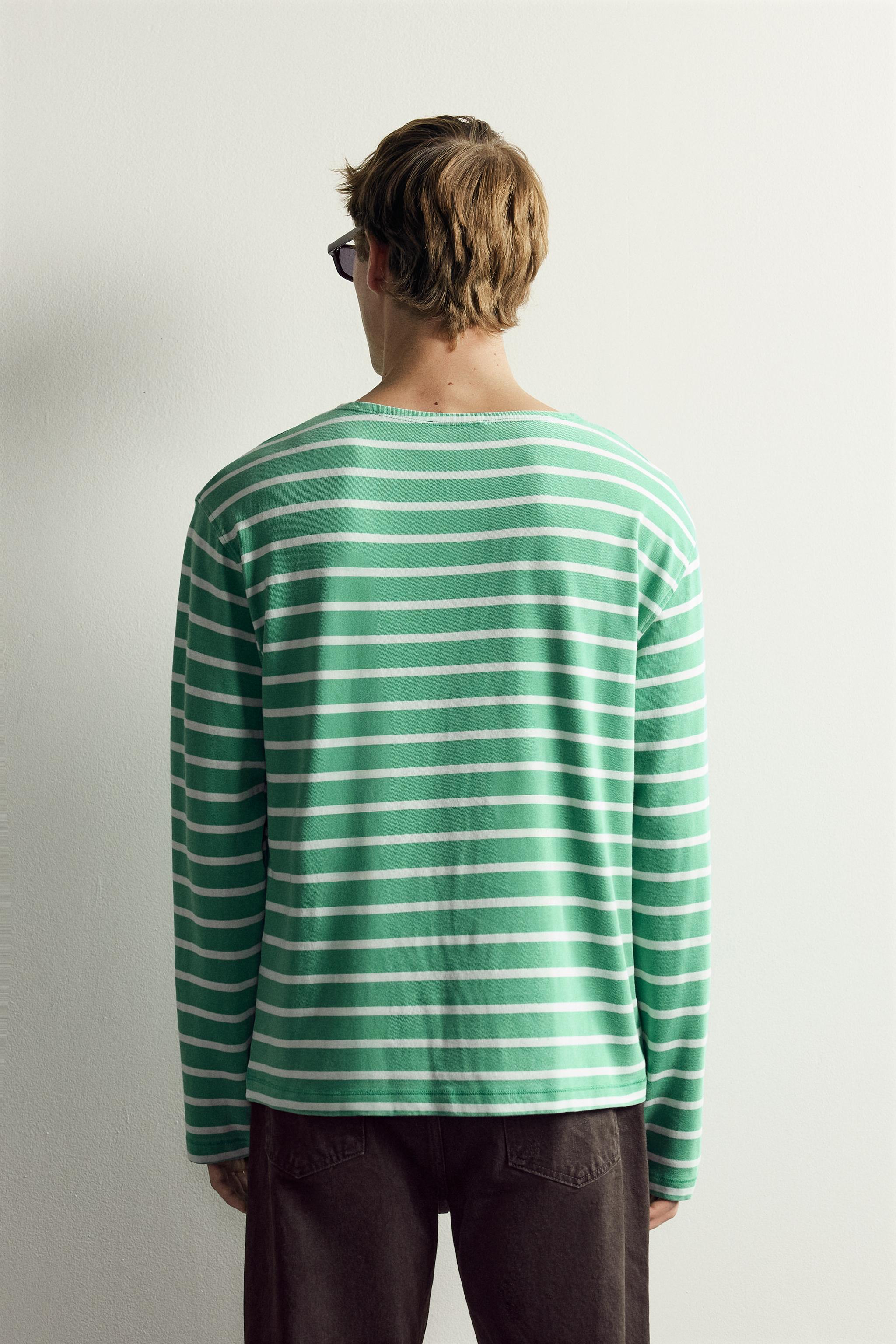 Zara AARON LEVINE X ZARA JAKARLI ÇİZGİLİ T-SHIRT görsel 3