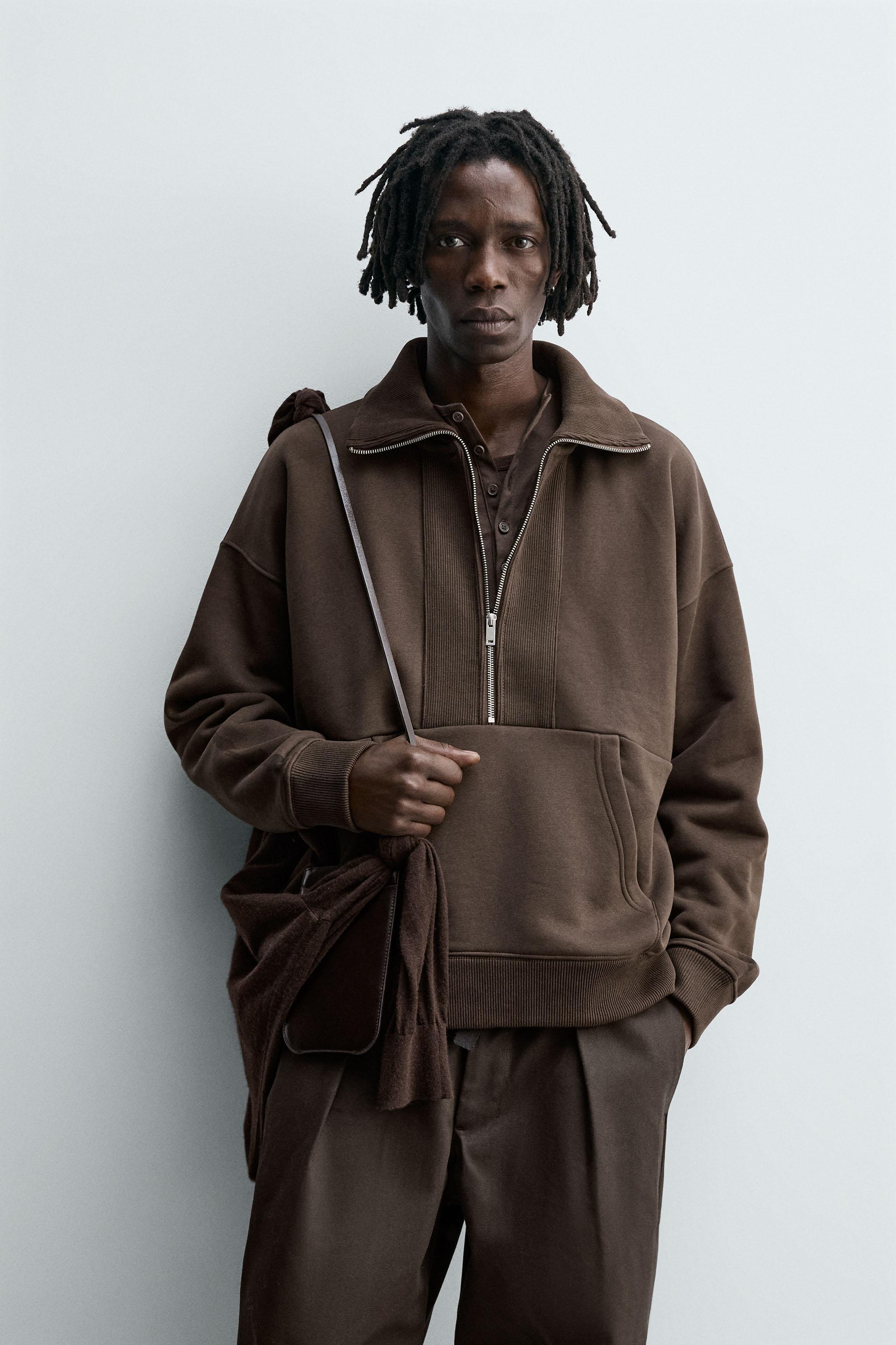 ハイク　スウェット　カットソー　バックジップ　プルオーバ　エンフォルド　ZARA スウェットシャツ クオータージッパー | ZARA