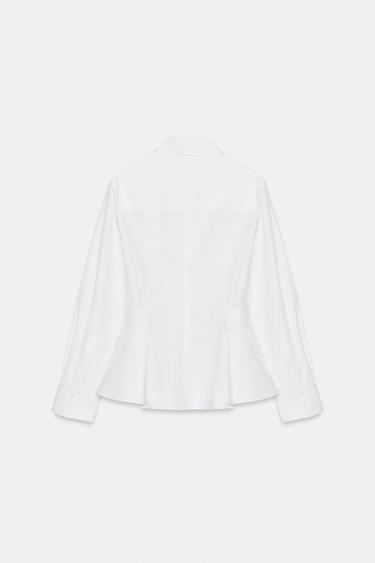 CHEMISE POPELINE PEPLUM ZW COLLECTION - Blanc de Zara - Image 5