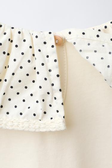 HAUT À COL CLAUDINE BRODÉ - Bleu marine / Blanc de Zara - Image 3