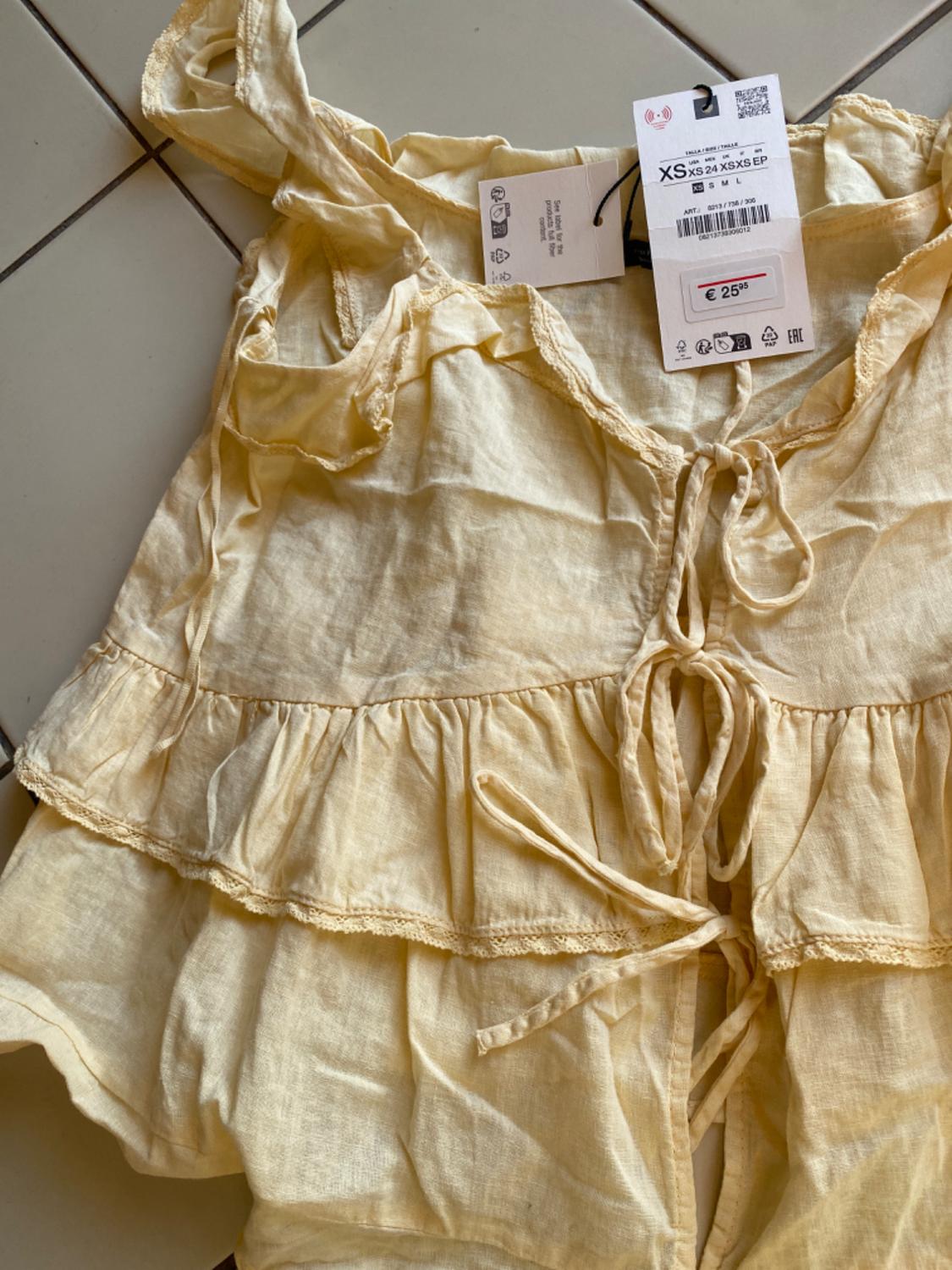 RUFFLED LACE LINEN BLEND TOP - Image 3