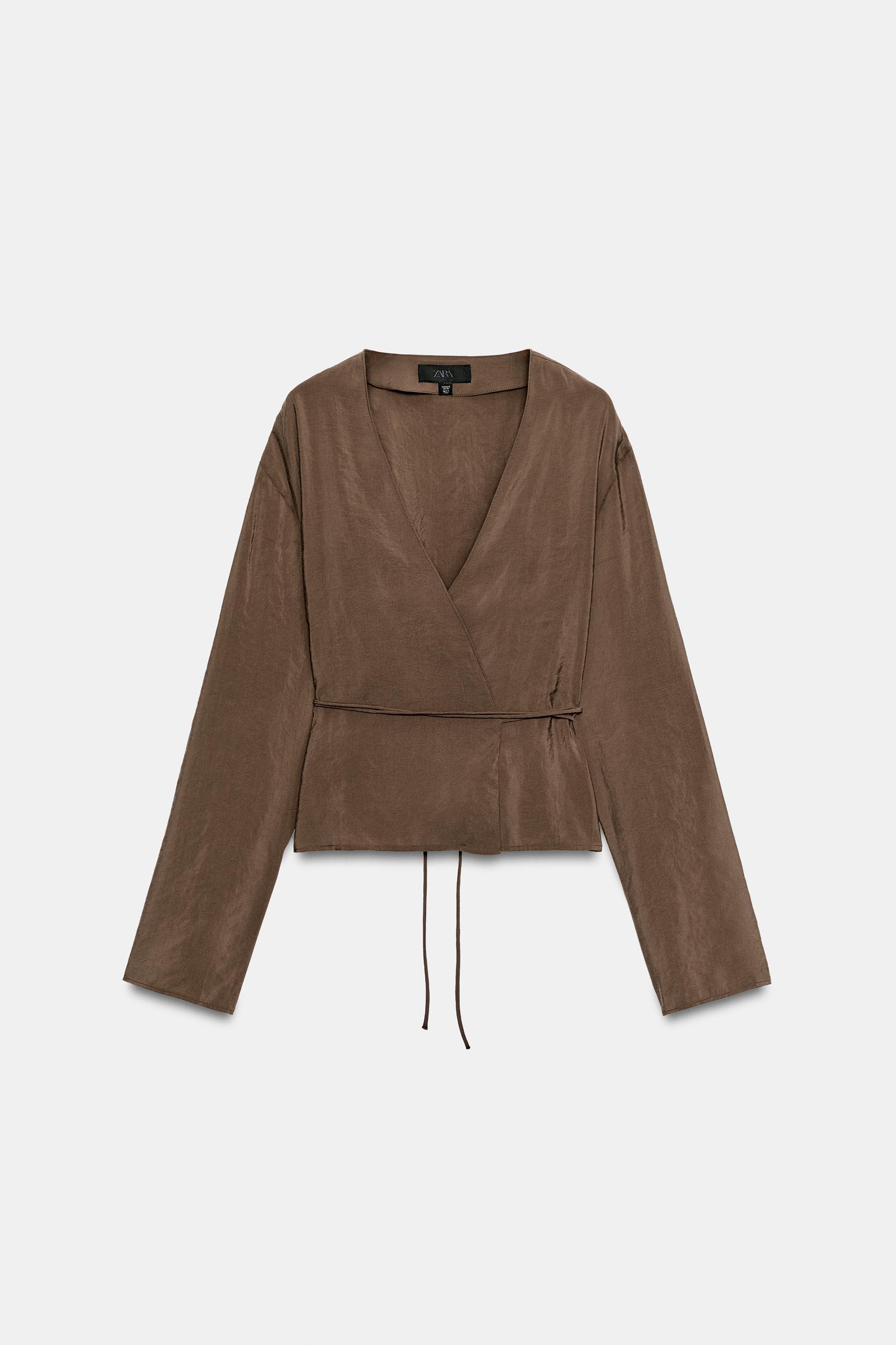 WRAP KIMONO SHIRT - Mid-ecru | ZARA United States