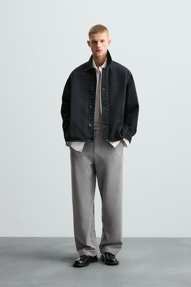 PANTALÓN STRAIGHT FIT ESTRUCTURA - Gris de Zara - Imagen 0