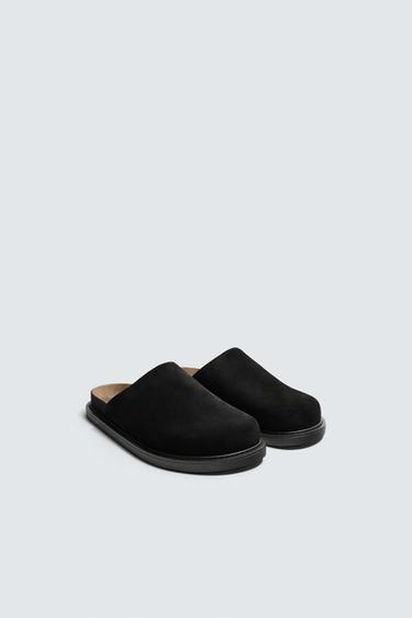 LEATHER CLOGS - Black by Zara