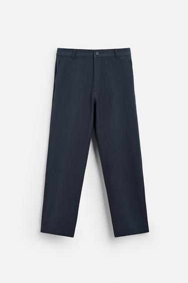 CALÇA RELAXED FIT - Azul-marinho da Zara