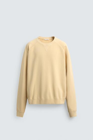 RELAXED FIT CREW NECK SWEATSHIRT - Butter by Zara