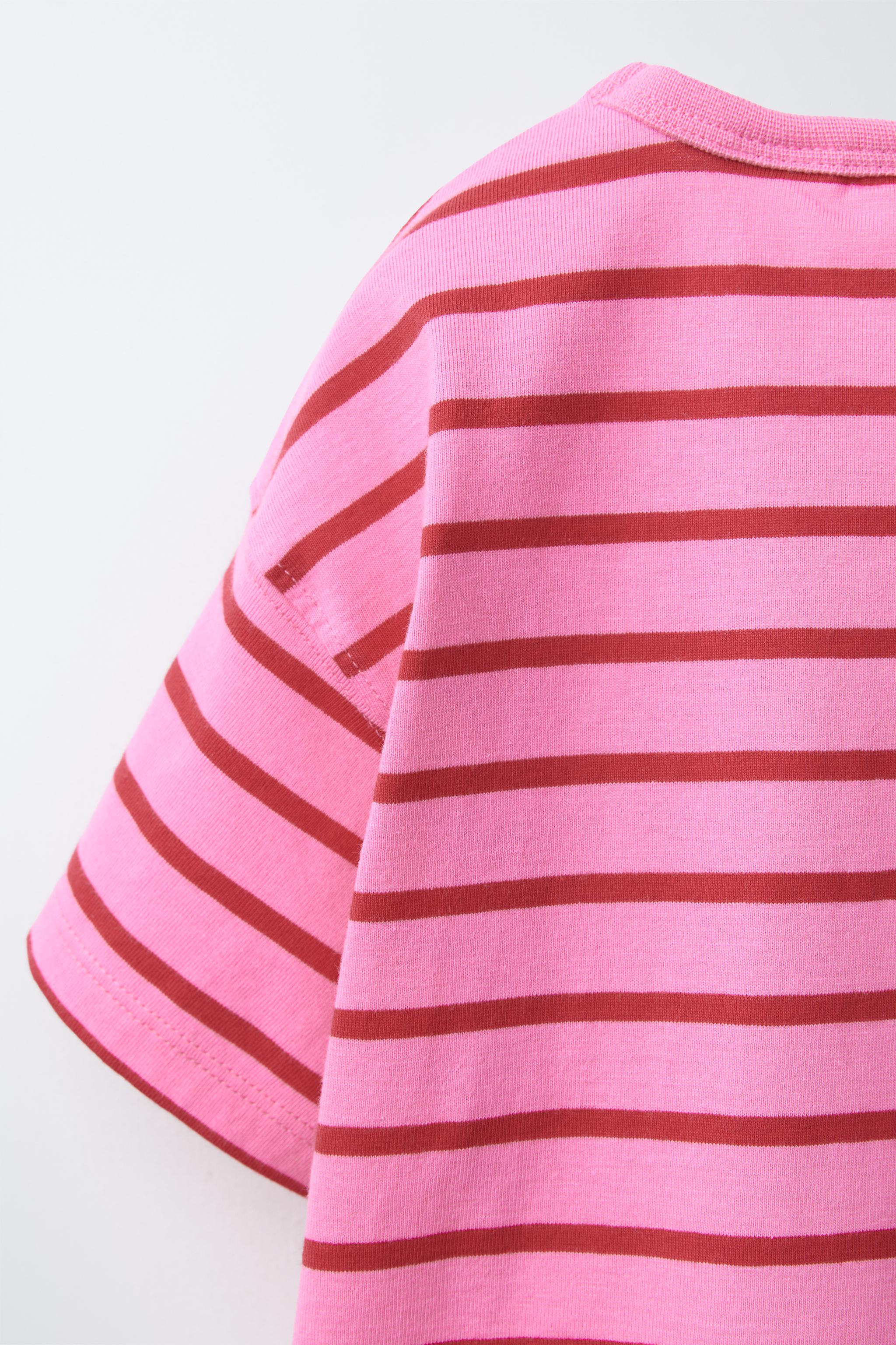 EMBROIDERED HEART STRIPED T-SHIRT