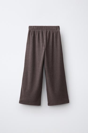SOFT TOUCH WIDE-LEG PANTS — Brown 2