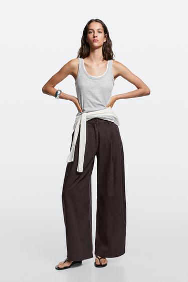 Jean barrel fit à pinces - Vison chiné de Zara - Image 0