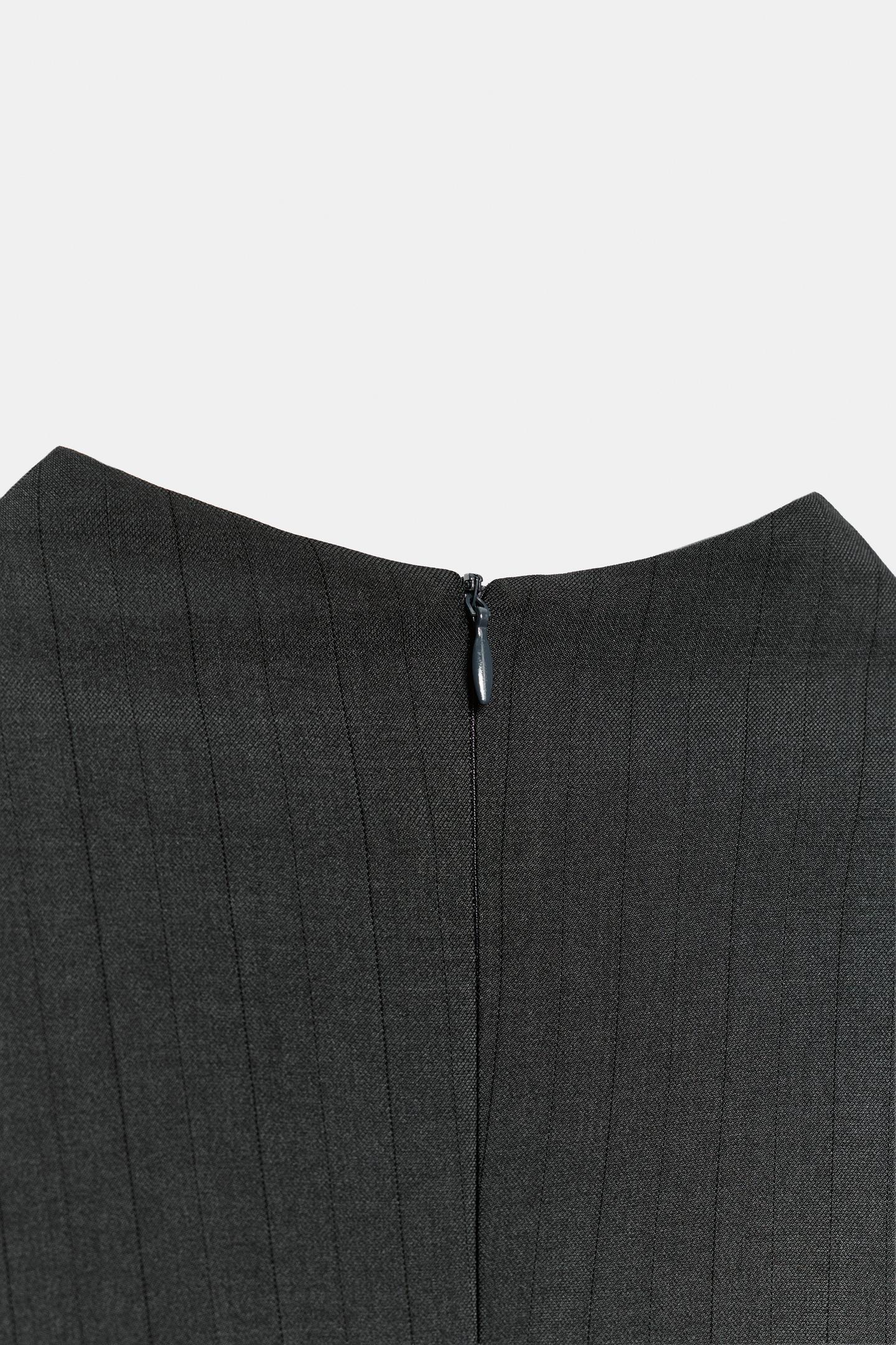 Женское платье Zara High Neck Striped Pocket, цвет: Угольный серый — фото 9