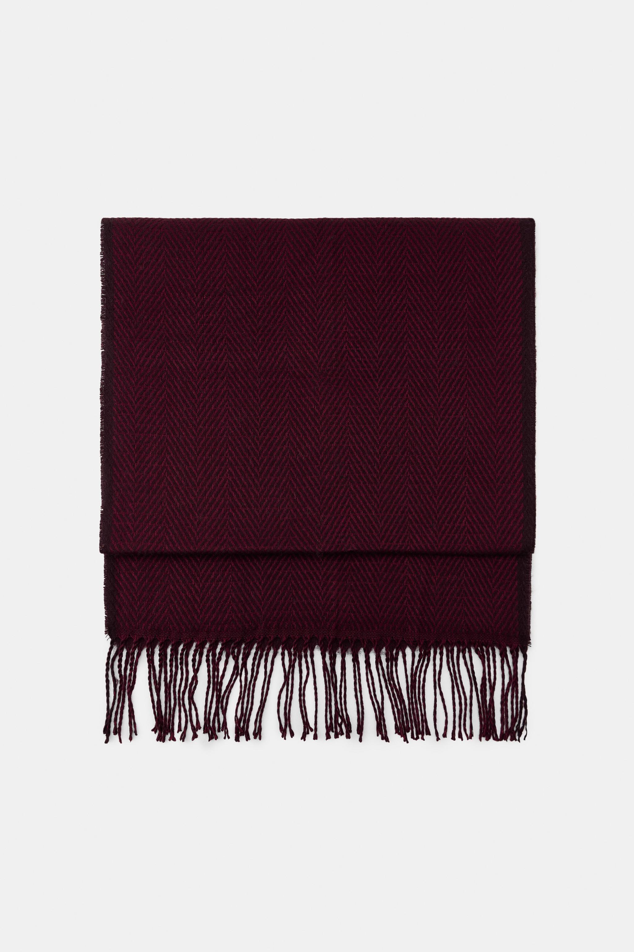 FOULARD COMBINÉ À CHEVRONS ET À FRANGES