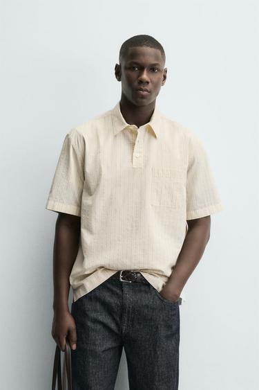 REGULAR FIT POLO SHIRT - Ecru by Zara
