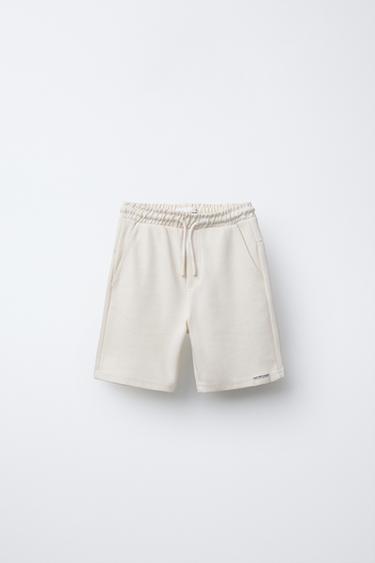 COMFORT STRAIGHT PLUSH BERMUDA SHORTS - Light ecru by Zara