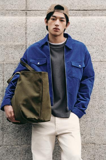 Zara 真皮托特包 - 卡其綠