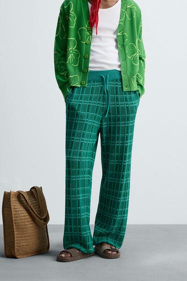 PANTALON EN MAILLE JACQUARD © OTIS KWAME KYE QUAICOE - Turquoise de Zara - Image 1