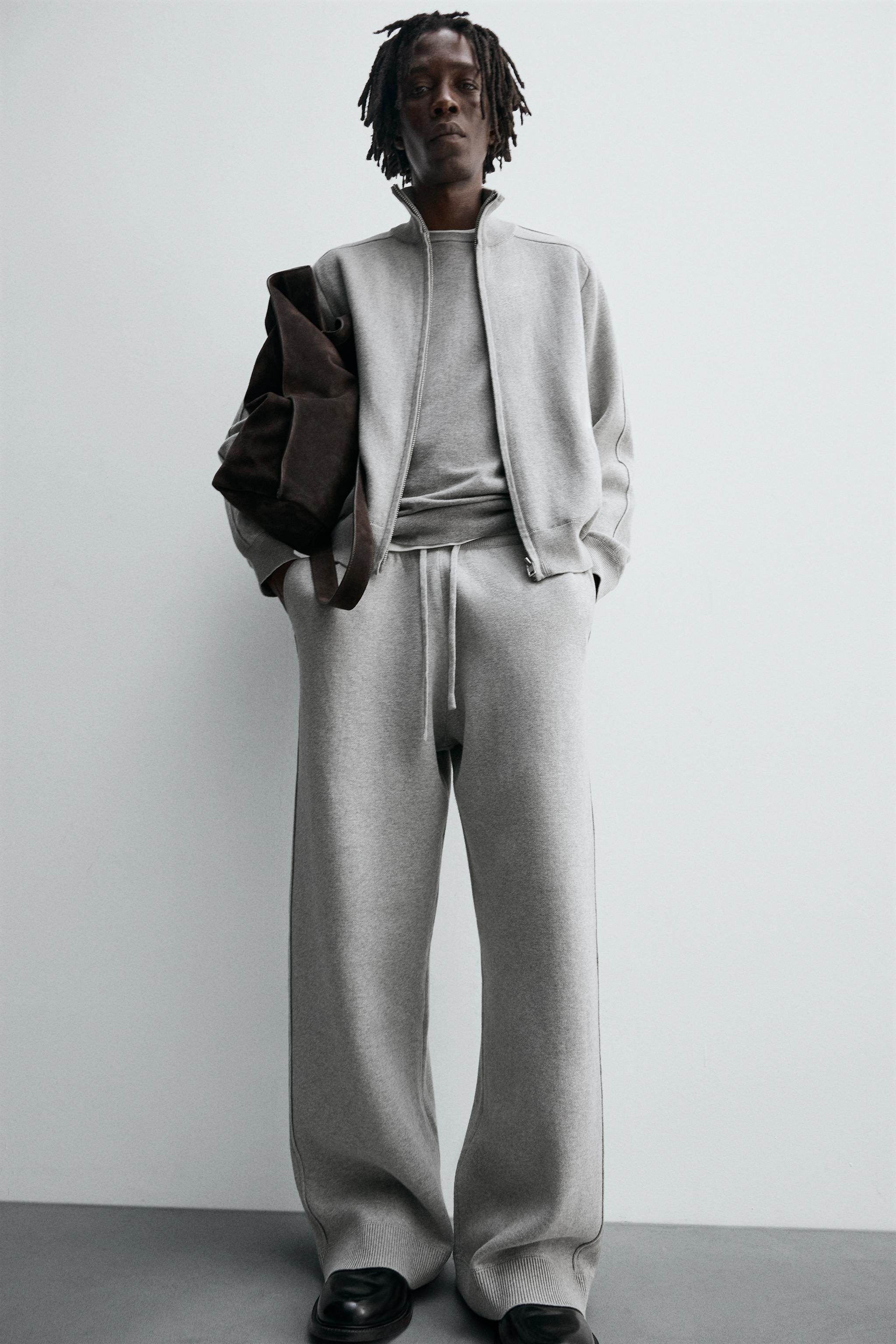 ニット ワイドレッグパンツ - グレーマール | ZARA Japan / 日本