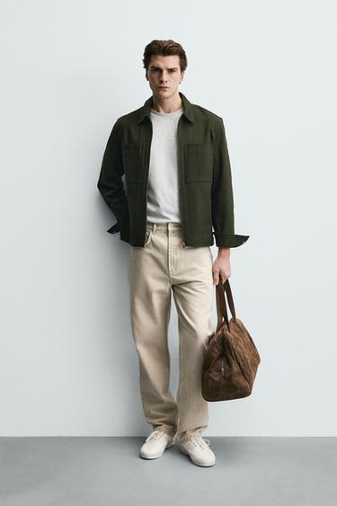 Zara STRAIGHT ANKLE FIT JEANS - Gray green - Image 0