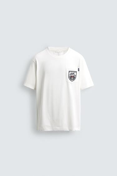 تيشرت برقعة أرنب - أبيض مكسور الخاص بـ Zara
