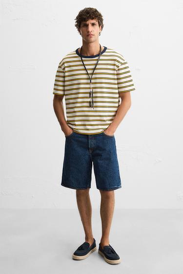 MOCASÍN PIEL YUTE - Azul de Zara - Imagen 0