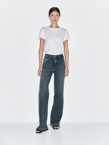 Zara Mid-rise bell bottom jeans - Mid-blue