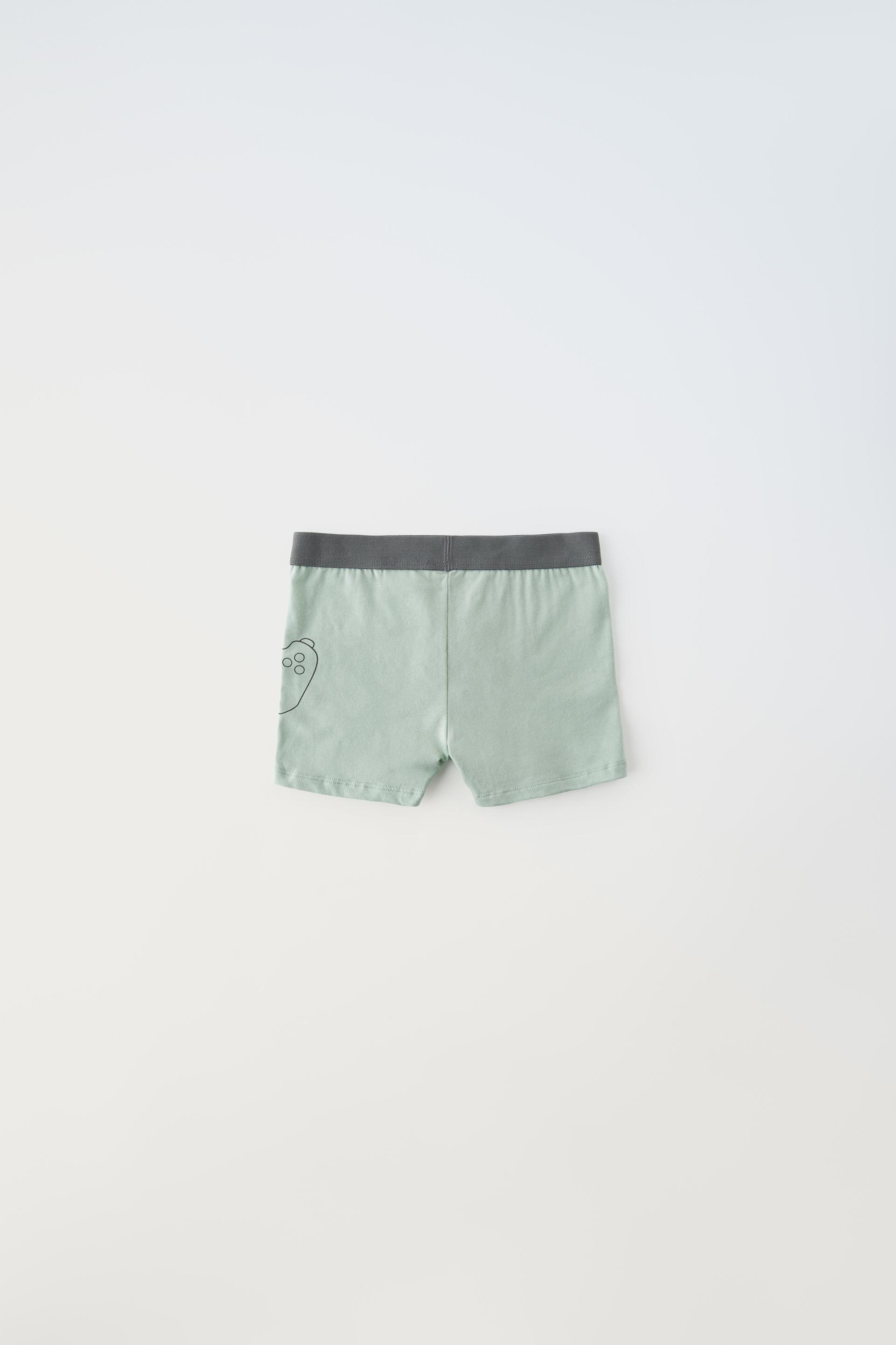 6-14 YEARS/ PACK OF SIX CHECKED AND STRIPED BOXERS - camel