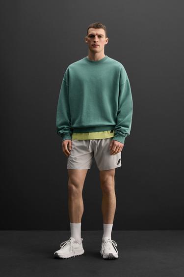 PRINTED CREW NECK SWEATSHIRT - Turquoise by Zara - Image 0