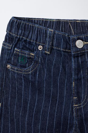 STRIPED BAGGY JEANS - Blue by Zara - Image 2