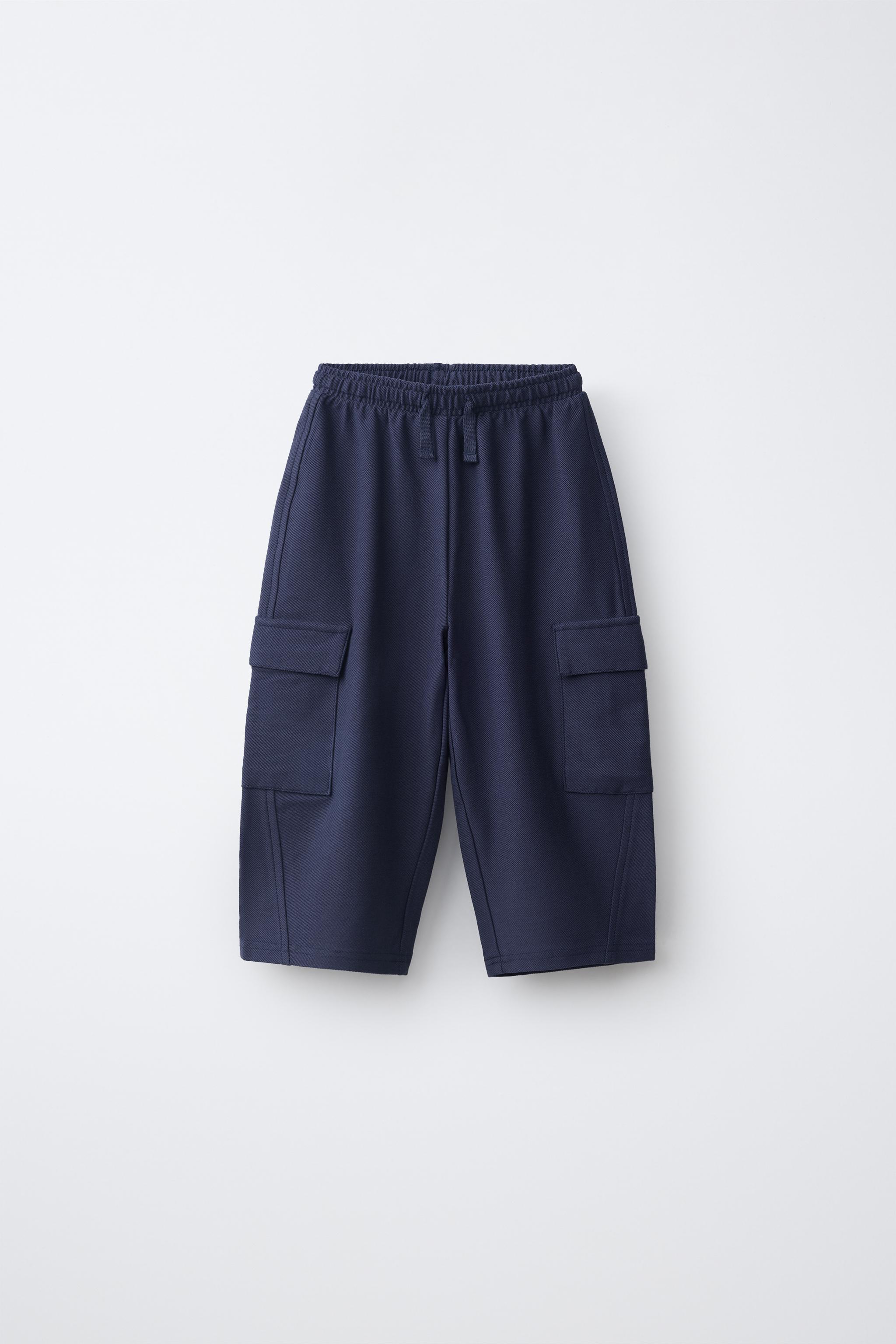 INTERLOCK CARGO PANTS — Navy blue