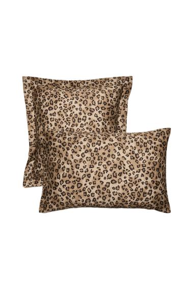 Zara SATEEN PILLOWCASE WITH ANIMAL PRINT - Leopard