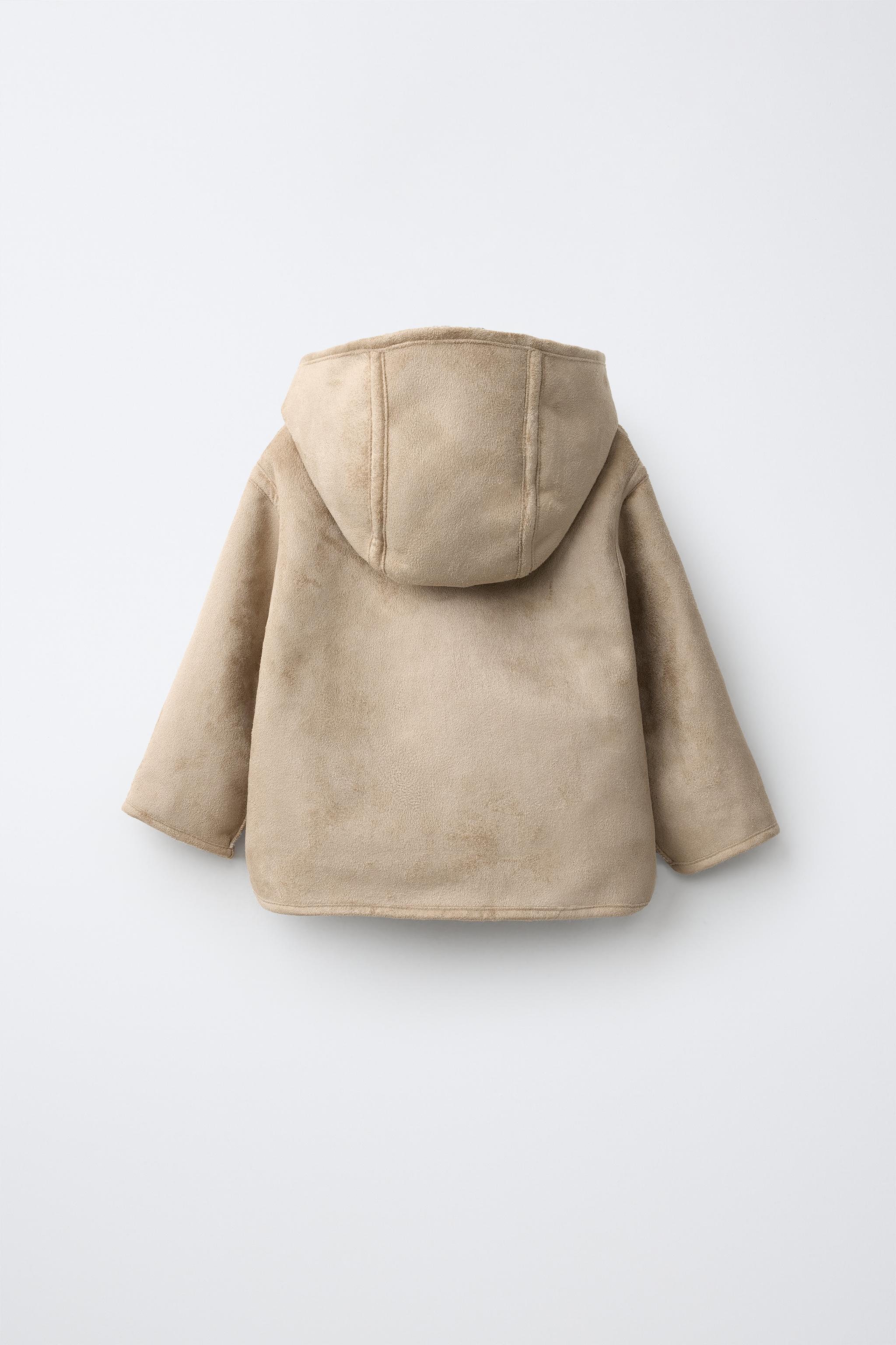 REVERSIBLE FAUX SHEARLING HOODIE JACKET