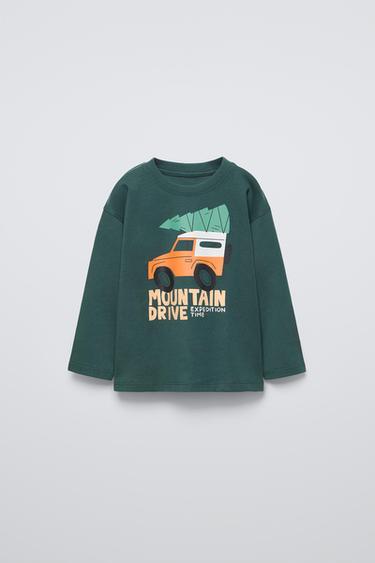 Zara PRINTED T-SHIRT - Green