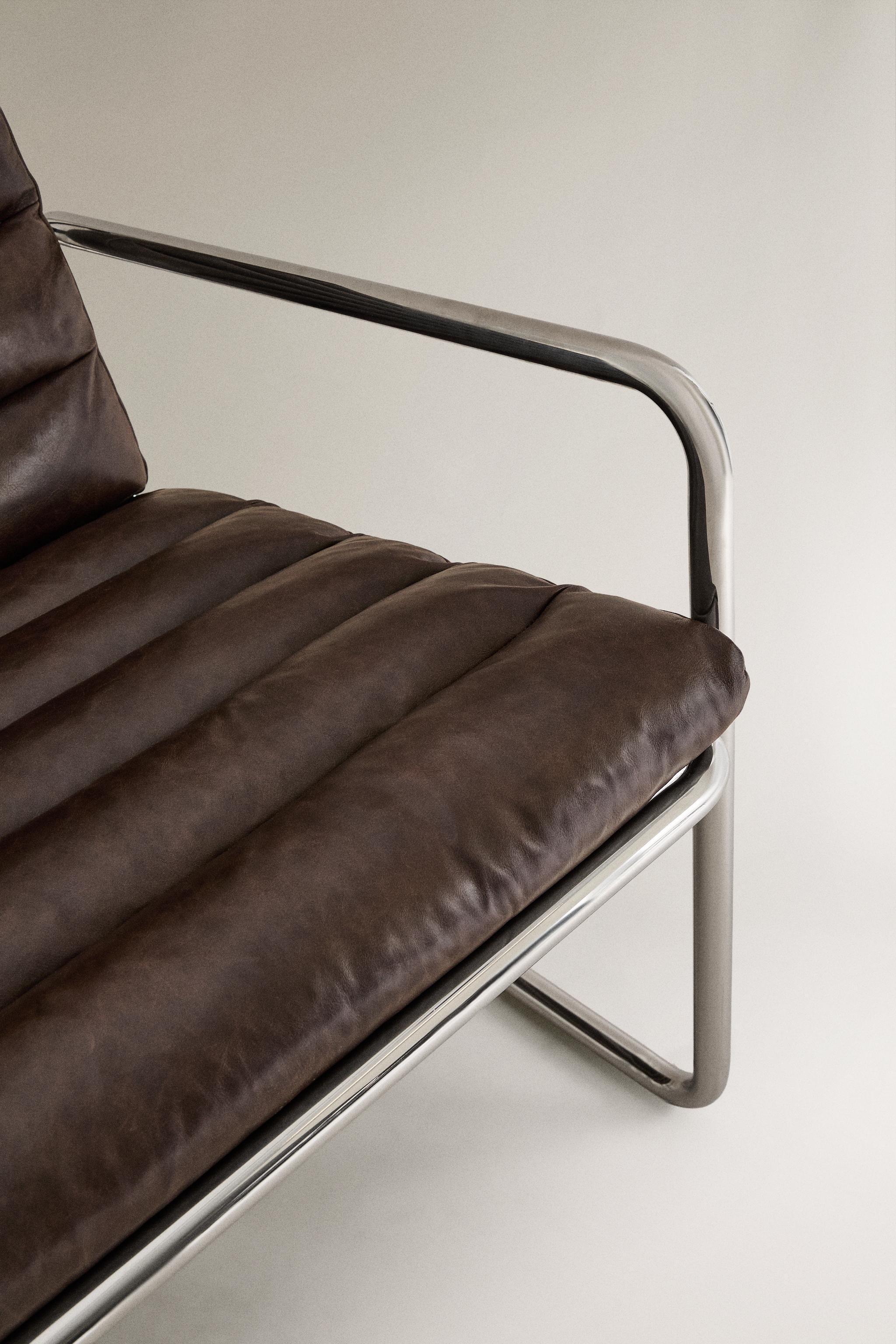 FAUTEUIL MÉTAL ET CUIR