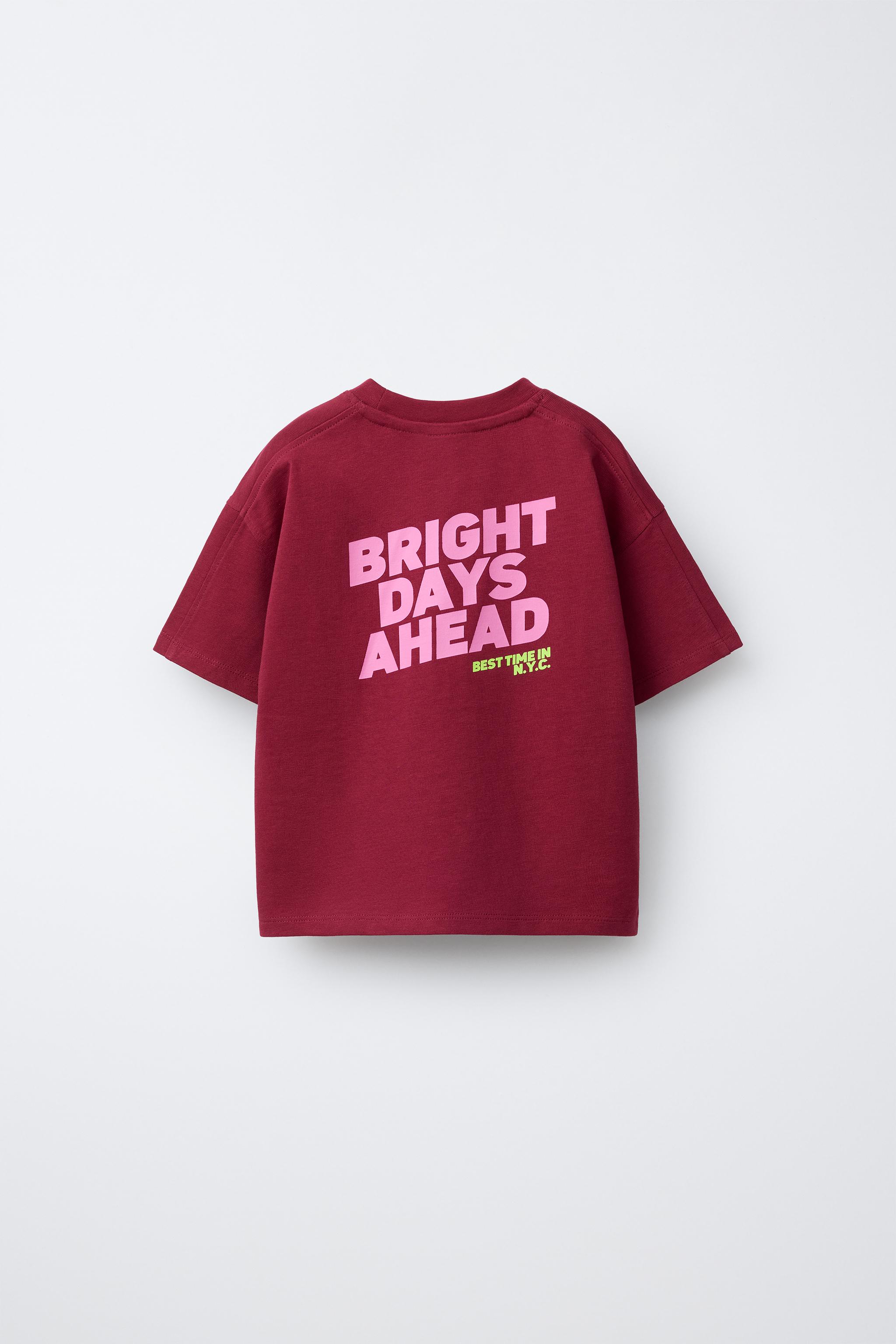 EMBROIDERED TEXT PATCH T-SHIRT - Blue | ZARA United States