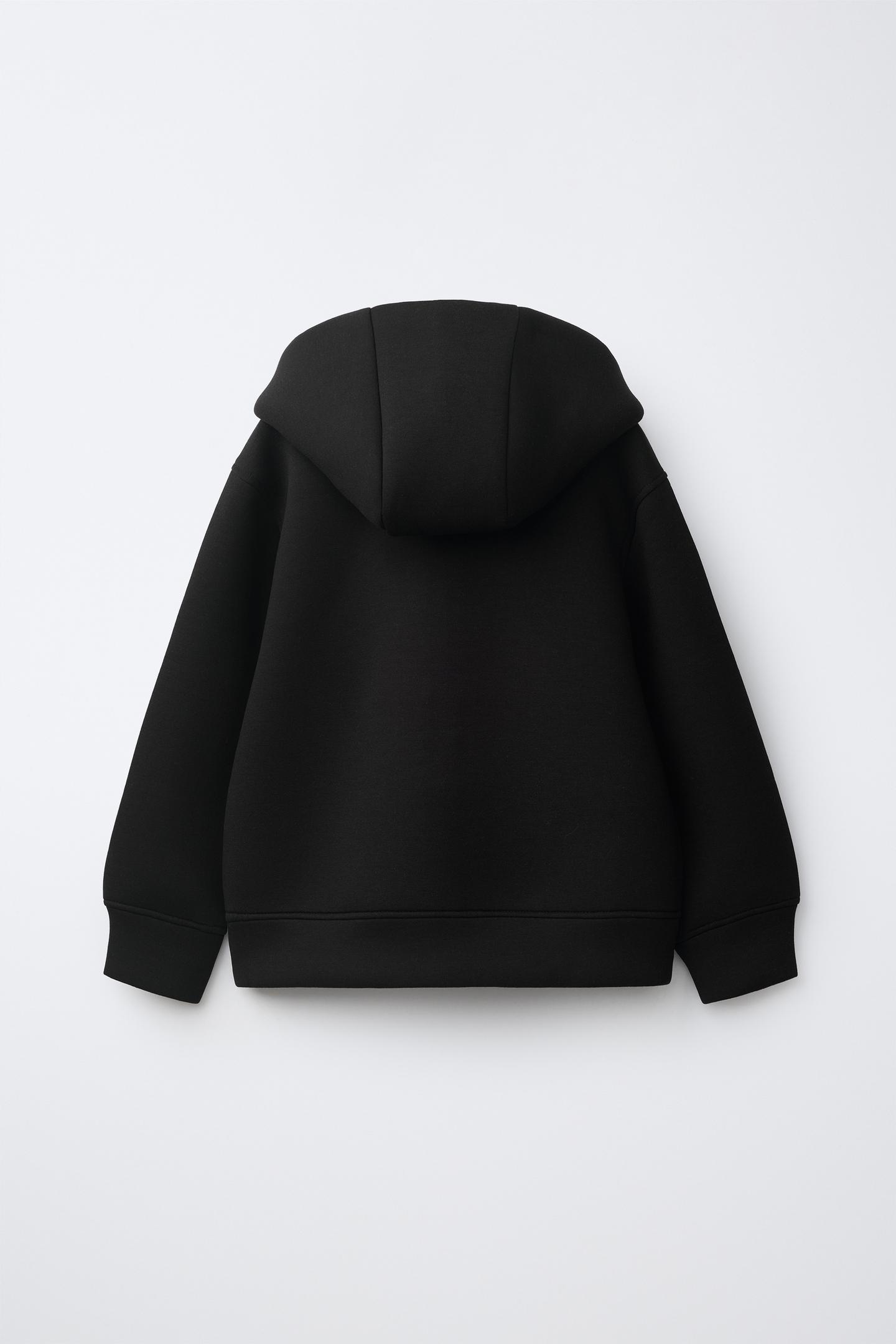 Детское худи Zara Neoprene Zip-Up, цвет: Чёрный — фото 2