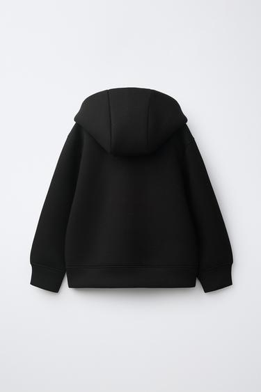 NEOPRENE ZIP-UP HOODIE — Black 2
